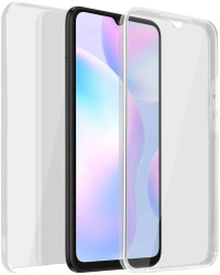 Husa 360 pentru Xiaomi Redmi 9A Fata si Spate silicon si spate din plastic decupaje camera Full Body - Transparenta 