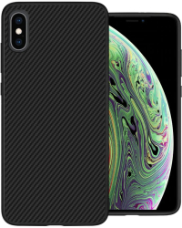 Husa Carbon Skin pentru iPhone XS Max - Silicon ultraslim decupaje camera suprafata mata - Gekko Mobile 