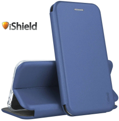 Husa flip Huawei Nova 5T - carte cu magnet integrat buzunar interior piele eco iShiled - Blue 