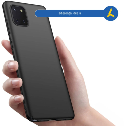 Husa pentru Samsung Note 10 Lite - silicon ultraslim jelly mat Neagra - iShield 