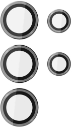 Kit Folii Camere pentru Samsung Galaxy S24 Ultra protectie lentile individuale din sticla cu ghidaj alinere Transparente contur NEGRU 