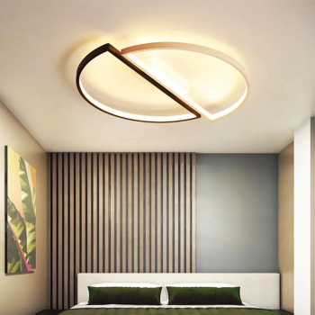 Lustra LED Diones Semicercuri cu Telecomanda 35W Metalic Lumina Rece Calda Neutra Dimabila Negru cu Alb 