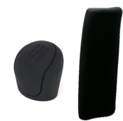 Set husa maner schimbator de viteze cutie manuala culoare negra compatibil cu autoturisme Dacia si Ford + husa pentru frana de mana neagra 