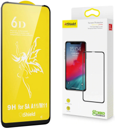 Folie iShield compatibila Samsung A11 - MAGIC 6D Tempered Glass Full Glue protectie ecran transparenta cu margini negre usor curbate 