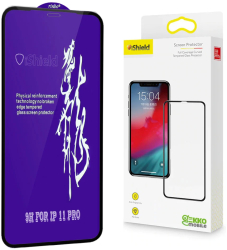 Folie sticla pentru iPhone 11 Pro - Tempered Glass RINBO 6D Full Glue protectie ecran transparenta cu margini negre usor curbate iShield