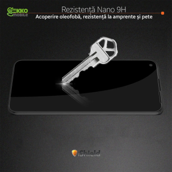 Folie sticla pentru Samsung M11 - Tempered Glass RINBO 6D Full Cover Glue protectie ecran transparenta cu margini negre usor curbate 