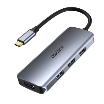 HUB multiport 7in1 USB-C la 3xUSB 3.0 HDMI 4K PD 100W 1xSD/microSD CHOETECH 