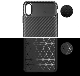 Husa compatibila iPhone XS - silicon antisoc soft flexibil Armor Carbon Skin - iShield 