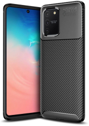 Husa compatibila Samsung S10 Lite - silicon antisoc soft flexibil Armor Carbon Skin - iShield 