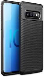 Husa compatibila Samsung S10 - silicon antisoc soft flexibil Armor Carbon Skin - iShield 