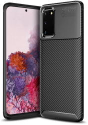 Husa compatibila Samsung S20 - silicon antisoc soft flexibil Armor Carbon Skin - iShield 