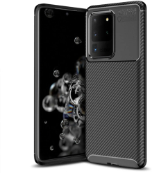 Husa compatibila Samsung S20 Ultra - silicon antisoc soft flexibil Armor Carbon Skin - iShield 