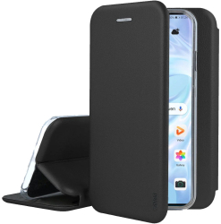 Husa flip Huawei Y5P - carte cu magnet integrat buzunar interior piele eco iShiled - Neagra 