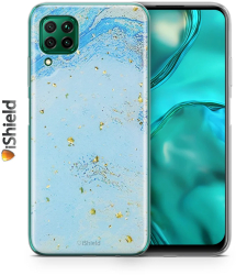 Husa Huawei P40 Lite - silicon color iShield Smart Fit Marble Design - Blue 