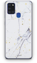 Husa iShield pentru Samsung A21s - silicon desen Marble Design - Alba 