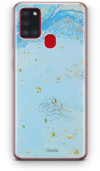 Husa iShield pentru Samsung A21s - silicon desen Marble Design - Blue 
