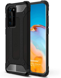Husa pentru Huawei P40 Pro - Antisoc Hybrid Armor iShield - Neagra 