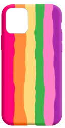 Husa pentru iPhone 11 Pro Max - Rainbow Silicon Soft Feeling interior catifelat suprafata mata - Gekko Multicolor 