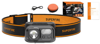 Lanterna frontala 350lm 9 moduri de iluminare raza 120m SUPERFIRE