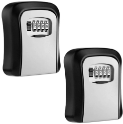 Set 2 buc Seif cu cifru pentru chei Rqiurpn 97x40x117 mm montare perete combinatie 4 cifre capacitate mare inchirieri regim hotelier W 