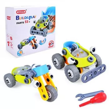 Set de constructie 2 in 1 Masina tricicleta 53 piese 