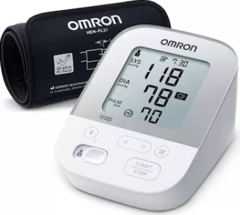 Tensiometru de brat automat OMRON X4 SMART model 2020 Tehnologie Intellisense Alb 