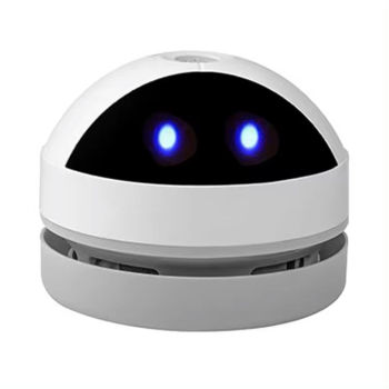 Aspirator de Masa Miniatura Multifunctional cu Design Robotic USB Reincarcabil Baterie 1200mAh Alb 