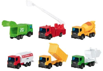 Camioane autoutilitare pentru copii 3 ani+ set 5 modele Goki 