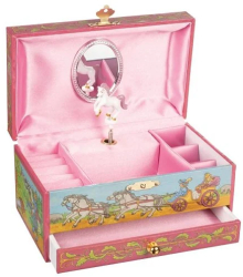 Cutie muzicala cu unicorn pentru fetite 19.3 x 11 x 9.8 cm de lemn Goki 