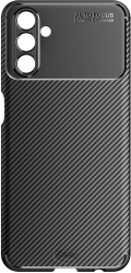 Husa pentru Samsung A13 5G Antisoc din silicon gel cu decupaje camere Gekko Autofocus Carbon Texture Neagra 