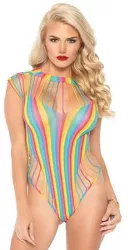 Body Sexy Shredded Opaque Cut Out Teddy Rainbow Marime Universala 