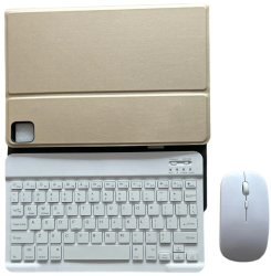 Husa cu tastatura si mouse Wireless Bluetooth pentru tableta Lenovo Tab M8 TB-8505X Sigloo Gold 