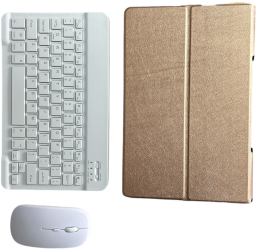 Husa cu tastatura si mouse Wireless Bluetooth pentru tableta Lenovo Yoga Tab 13 YT-K606F 13 inch Sigloo Gold 