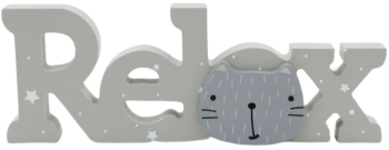 Obiect decorativ Relax din lemn 22.5x8.5 cm 