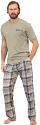 Pijama barbati 240324 tricou cu pantaloni lungi 100 bumbac Aydogan-Bej-S INTL 