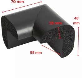 Protectie colturi mobila negru 