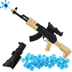 Pusca Elita de Jucarie cu Luneta si 500 Bile Gel de Apa Orbeez Hidrogel Blaster Bombe Apa Camuflaj Negru/Nisip SprintMag 