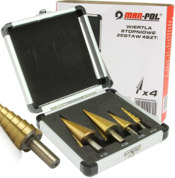 Set 4 burghie freza conica metal in trepte 4-32mm M22320 