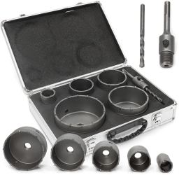 Set carote 6 piese cu vidie pentru beton 40-120mm cu adaptor SDS+ M22582 