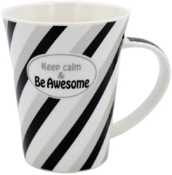 Cana din portelan personalizata cu mesaj & Keep calm and Be Awesome& 