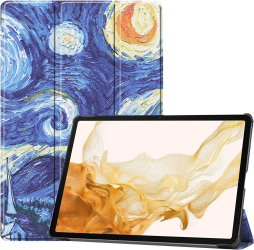 Husa pentru Samsung Galaxy Tab S9 Plus S9 FE+ Plus 12.4 inch UltraSlim de tip stand functie sleep/wake-up Smart Cover model Abstract Si 