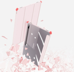 Husa premium pentru tableta Ipad 7 8 9 10.2 inch Sigloo cu suport Smart Pen Dux Ducis Toby Pink 