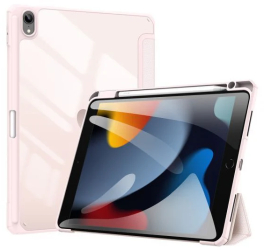 Husa premium Sigloo pentru tableta iPAD Pro 12.9 inch interior piele sintetica cu suport Smart Pen spate din policarbonat transparent 