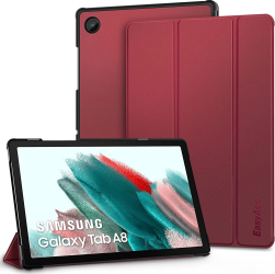 Husa Slim Sigloo Smart Cover Trifold pentru tableta Samsung Galaxy Tab A8 10.5 inch 2022 SM-X200 X205 X207 model Burgundy 