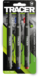 Set Markere TRACER cu 3 Culori Negru Albastru Rosu - ACF-MK3 