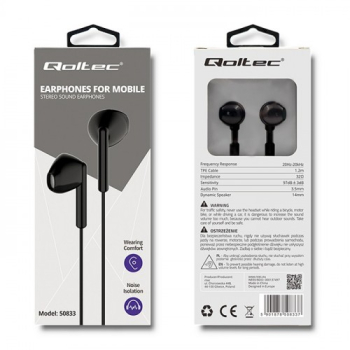 Casti audio Qoltec cu microfon negru 
