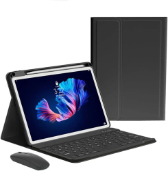 Husa cu tastatura si mouse Wireless Bluetooth Sigloo compatibila cu tableta Lenovo P12 Pro 12.6 Inch Black 