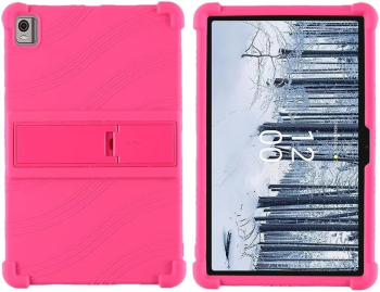 Husa de tip stand Sigloo pentru tableta NOKIA T21 protectie 360 Shockproof din silicon Pink 