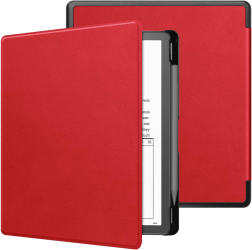 Husa Slim Sigloo pentru Kindle Scribe 10.2 inci 2022 & 2024 - Piele PU Curea de Mana Suport Stilou Functie Auto Sleep/Wake culoare Ros 