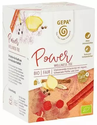 Ceai bio si fairtrade Power Wellness 30g 20 pliculete a 1 5g Gepa 